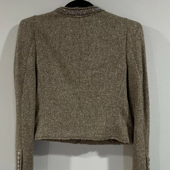 Veronica Beard Wool Tweed Pattern Evening Jacket Size M